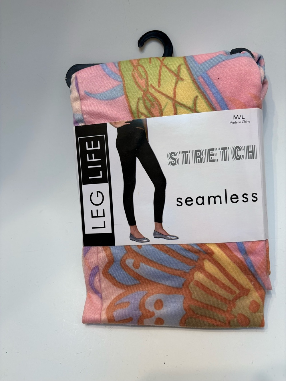 LEG LIFE Seamless Stretch Printed Leggings - Pink Multi